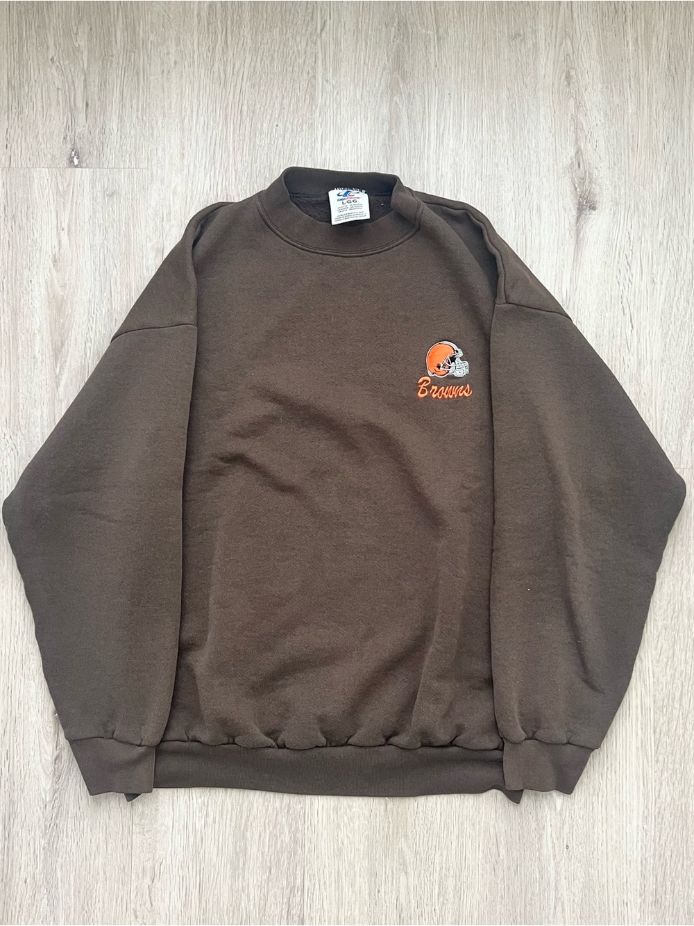 Vintage Cleveland Browns Sweatshirt Mens L Brown NFL Crewneck Logo 90's Y2K